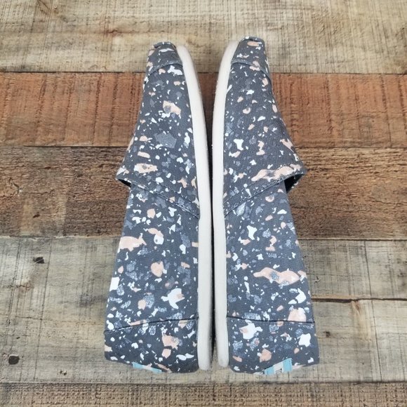 Toms Alpargata Women Sz 8 Forged Iron Grey Metallic Granite Fleck Flats Slip On - Picture 6 of 9